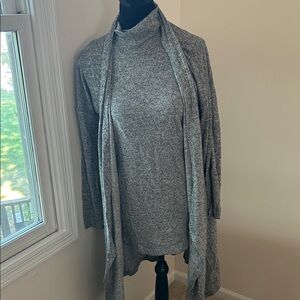 White House Black Market Gray Cowl Neck Sweater
